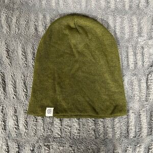 PukkaInc Green Ribbed Knit Beanie Hat 100% Acrylic One Size Huckleberry